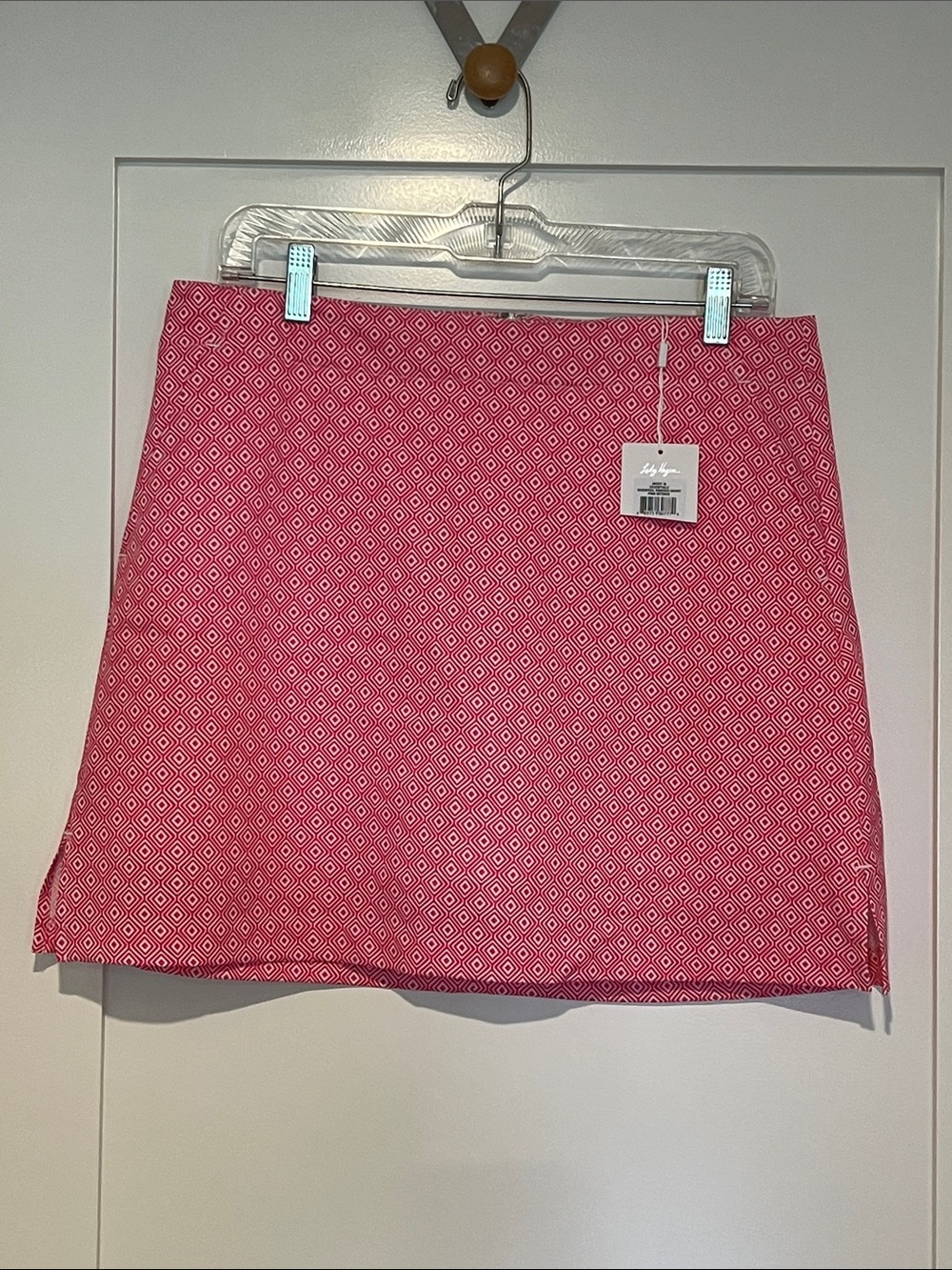 NWT Lady Hagen Hot Pink Diamond-Print Golf Skort